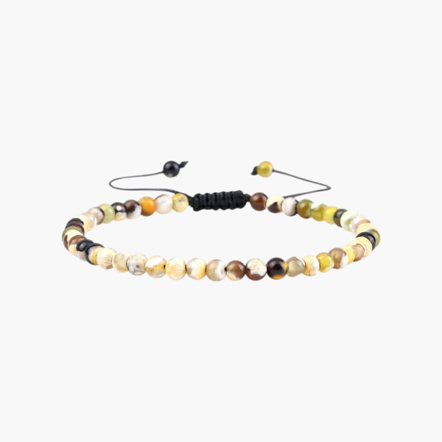 Pulseira Ajustável com Contas de Pedra Natural