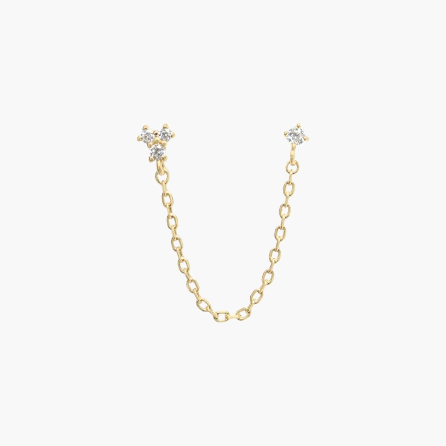 Piercing de Orelha em Prata 925 com Zircónias