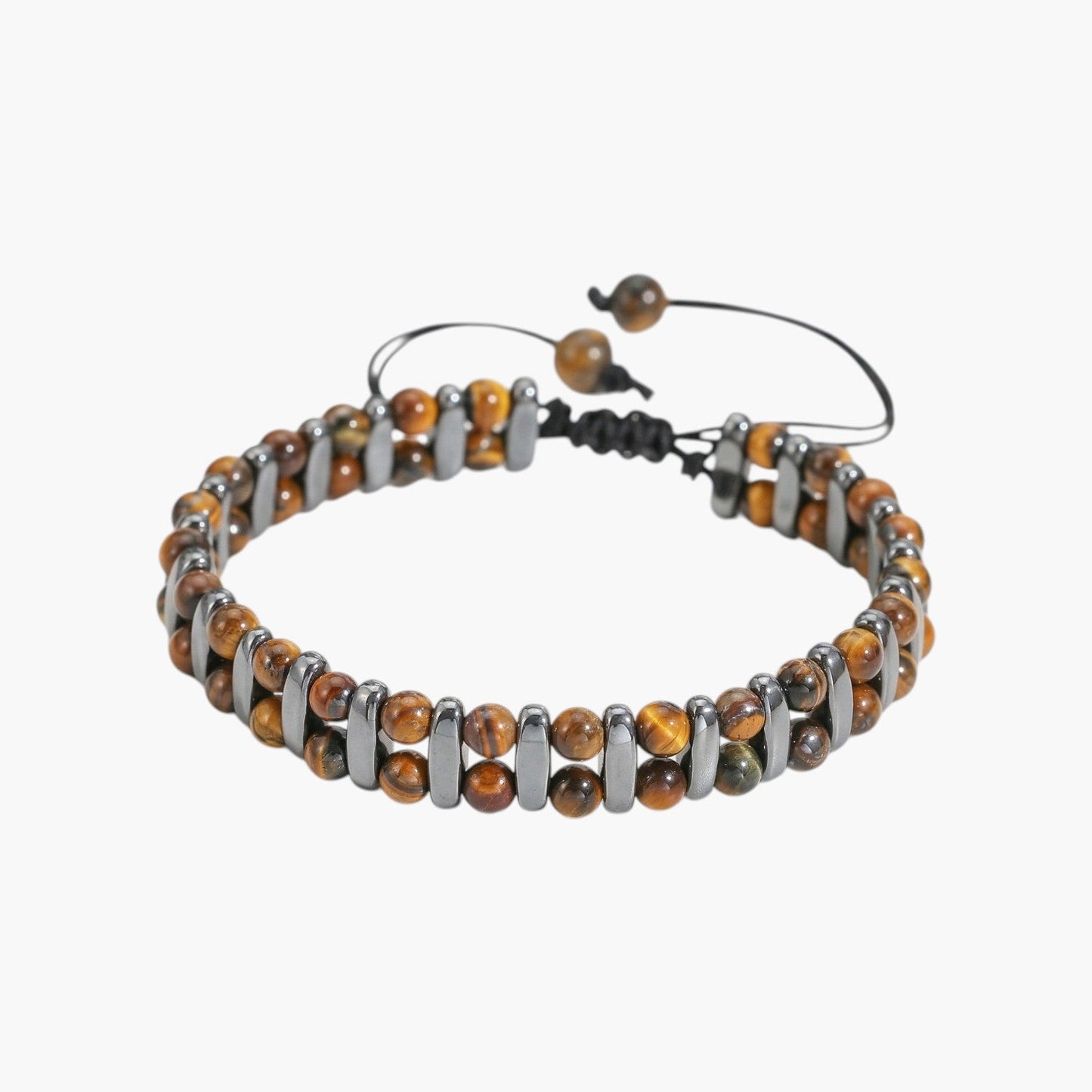 Pulseira Artesanal com Ónix Negro e Obsidiana
