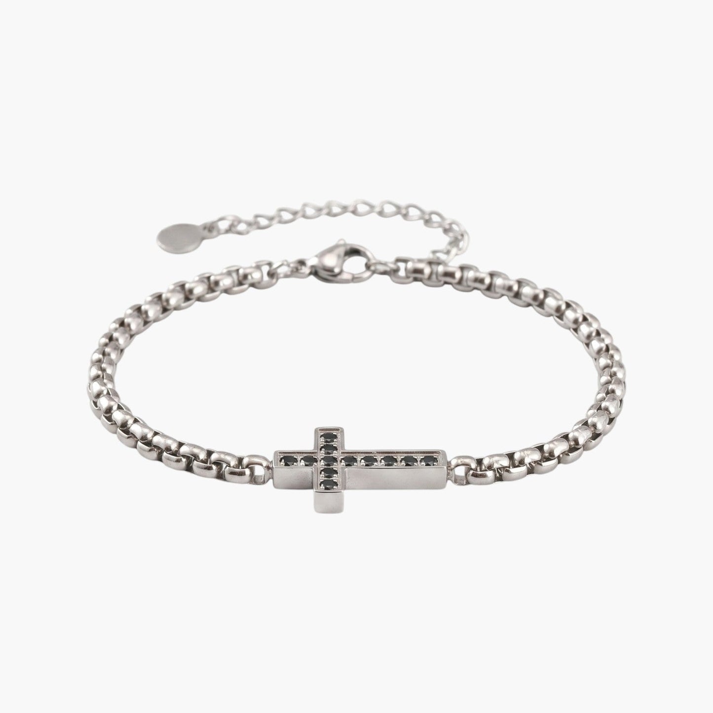 Pulseira Cruz em Aço Inoxidável