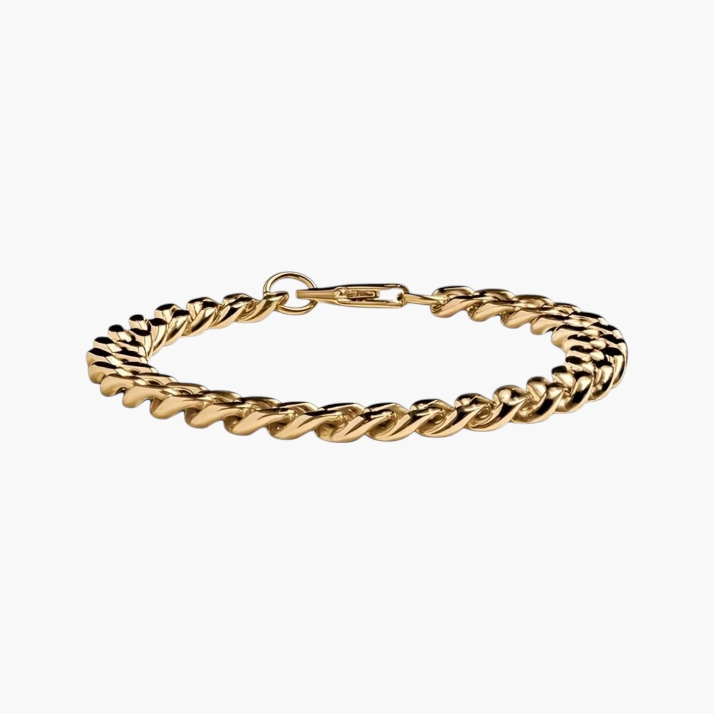 Pulseira Corrente Cubana em Aço Inoxidável 316L