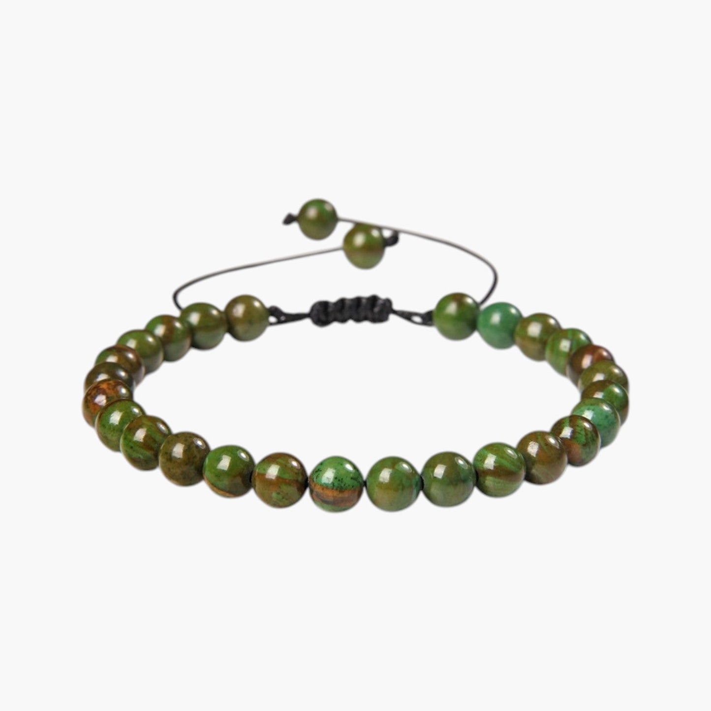 Pulseira Ajustável com Contas de Pedra Natural