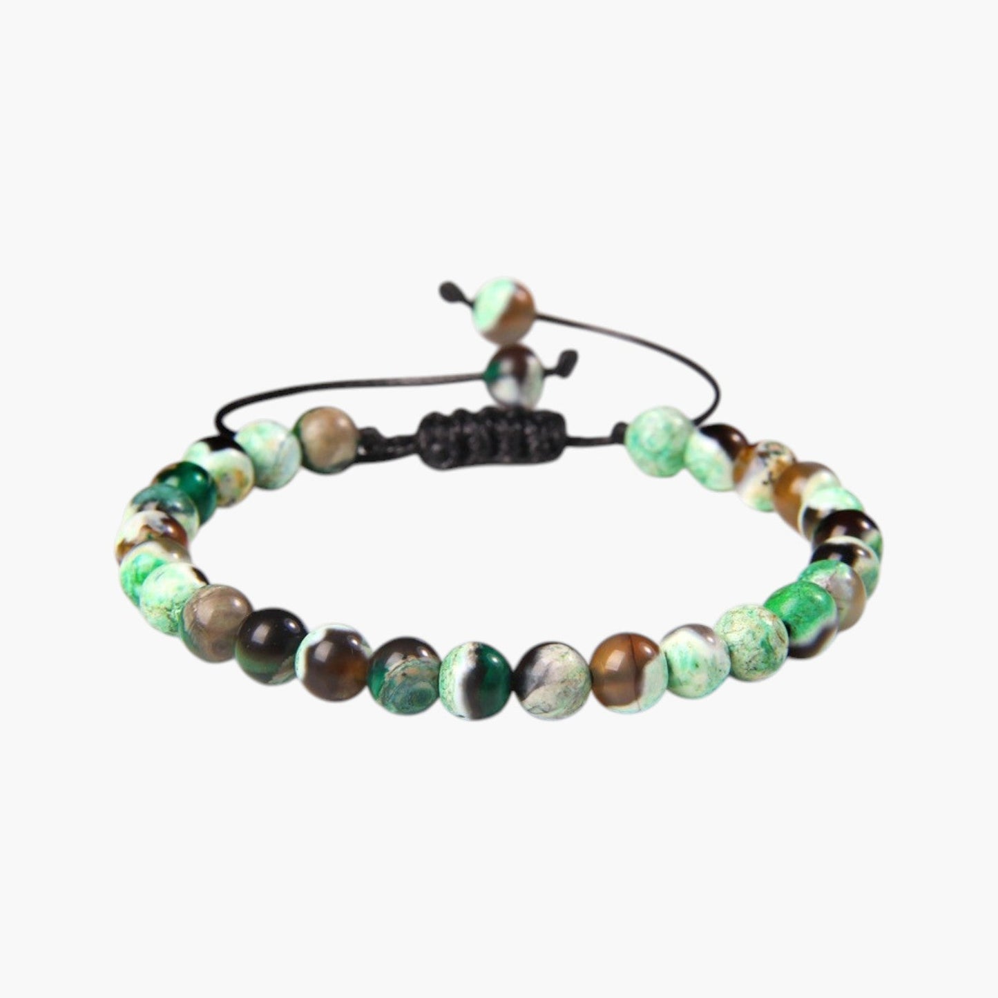 Pulseira Ajustável com Contas de Pedra Natural
