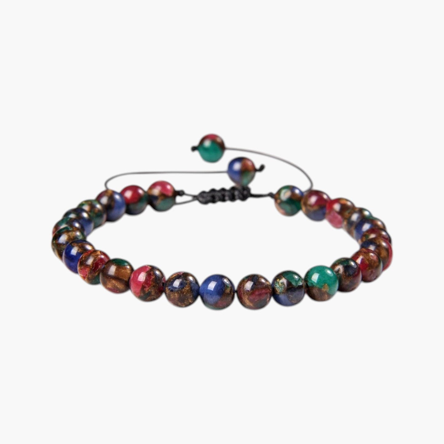 Pulseira Ajustável com Contas de Pedra Natural