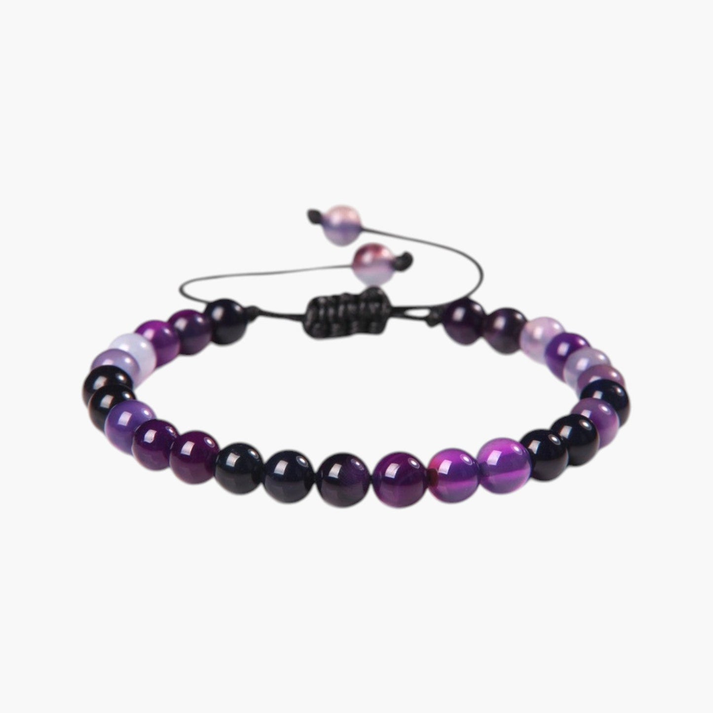 Pulseira Ajustável com Contas de Pedra Natural