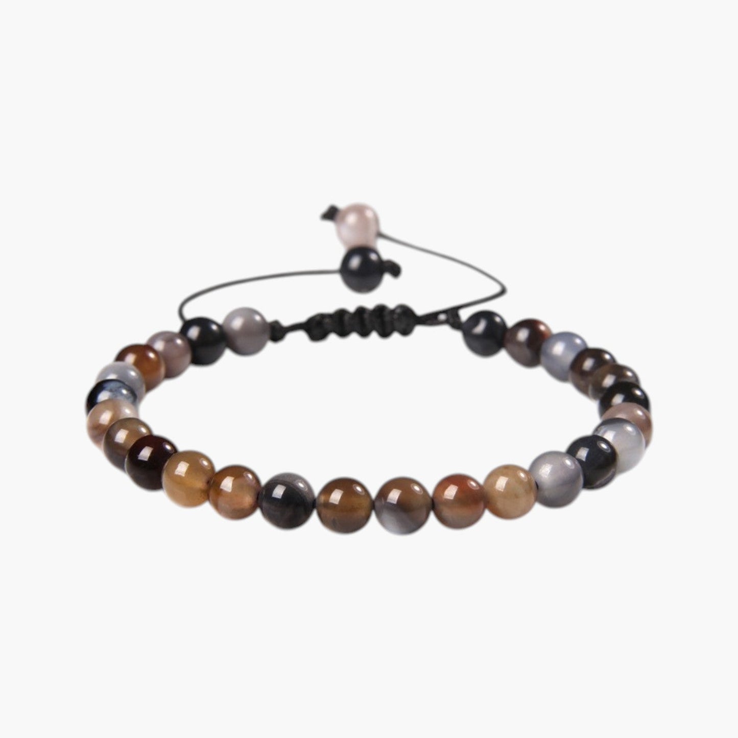 Pulseira Ajustável com Contas de Pedra Natural