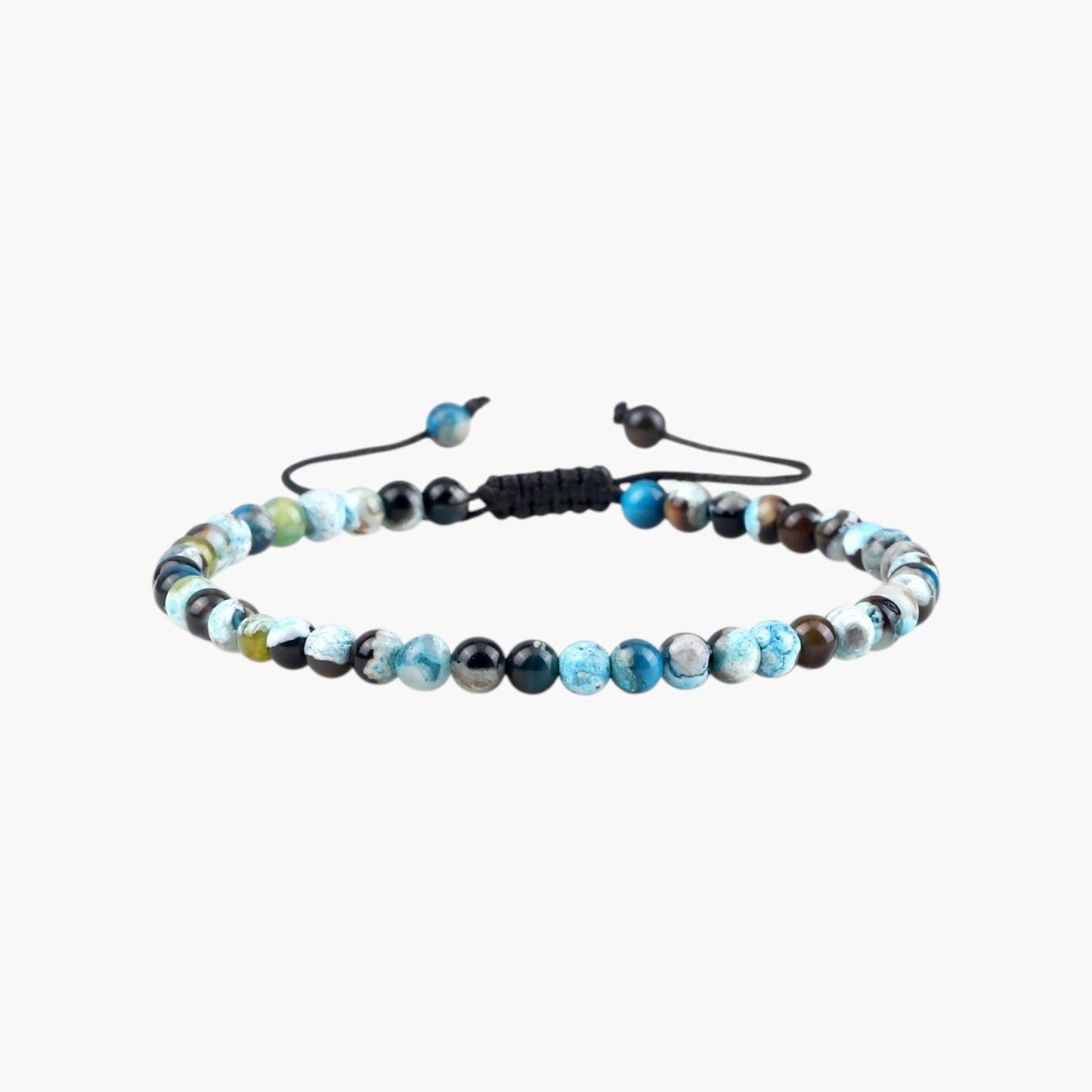 Pulseira Ajustável com Contas de Pedra Natural