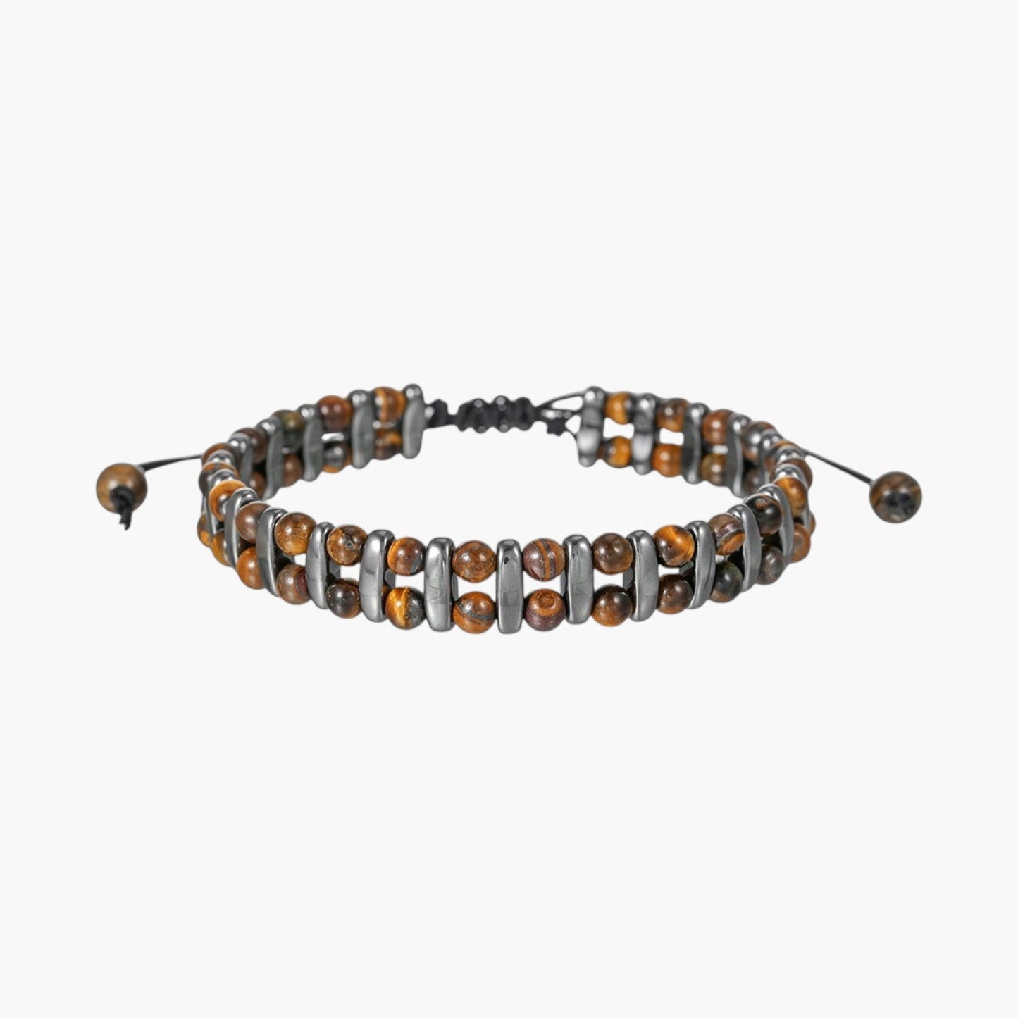 Pulseira Artesanal com Ónix Negro e Obsidiana
