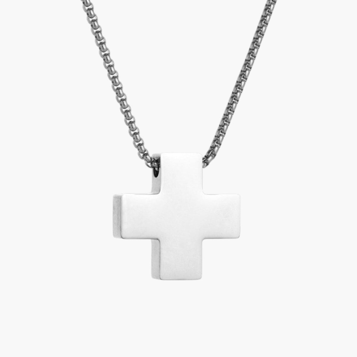 Colar com Cruz Minimalista em Aço Inoxidável