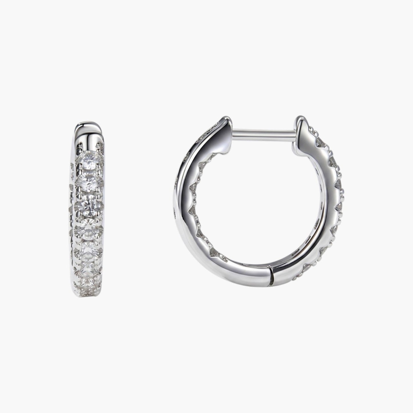 Brincos de Argola em Prata de Lei 925 com Moissanite