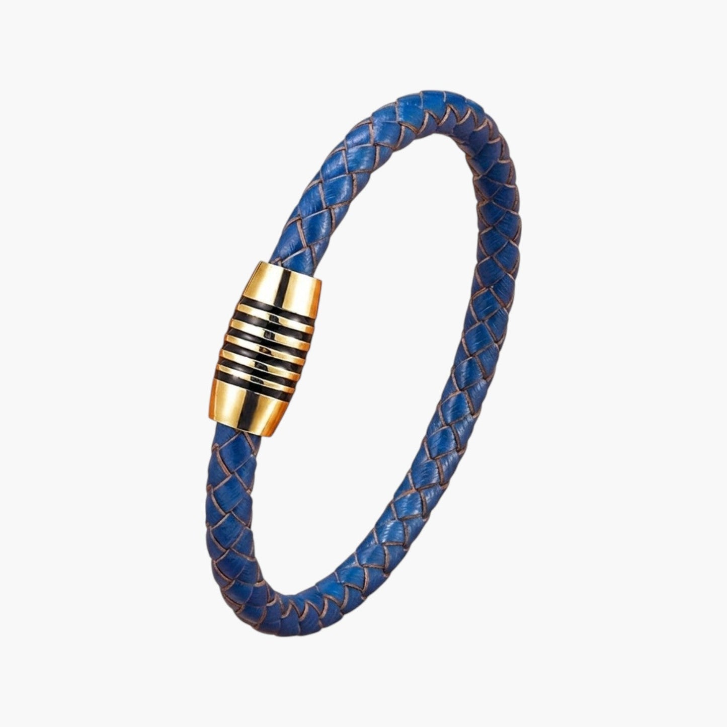 Pulseira de Couro e Aço Inoxidável