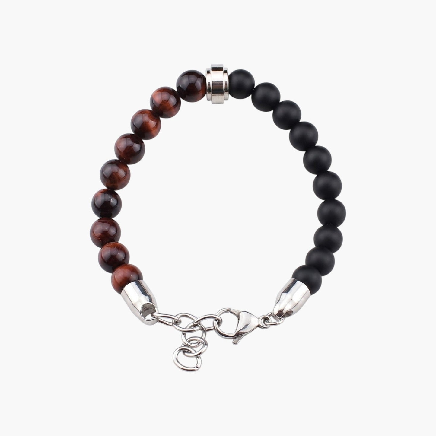 Pulseira em Pedra Natural e Aço Inoxidável