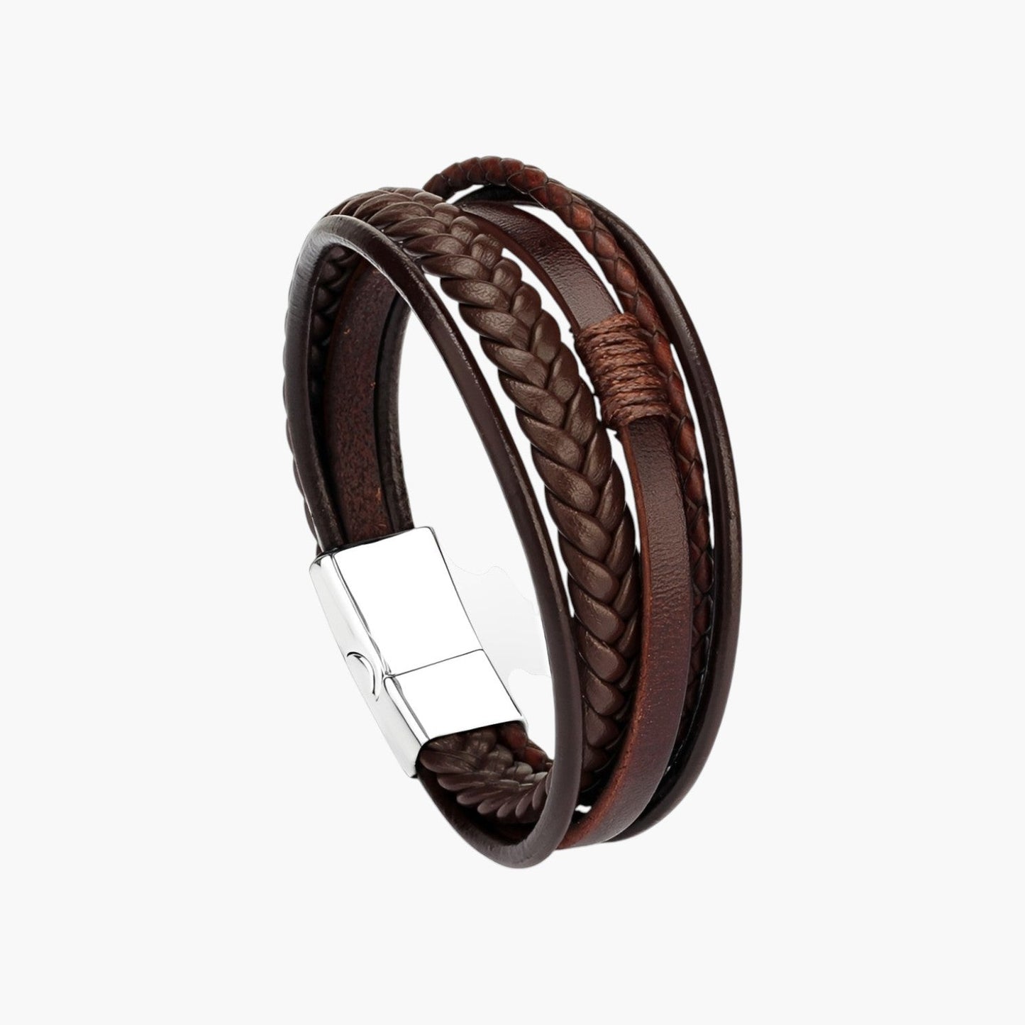 Pulseira de Couro Trançado