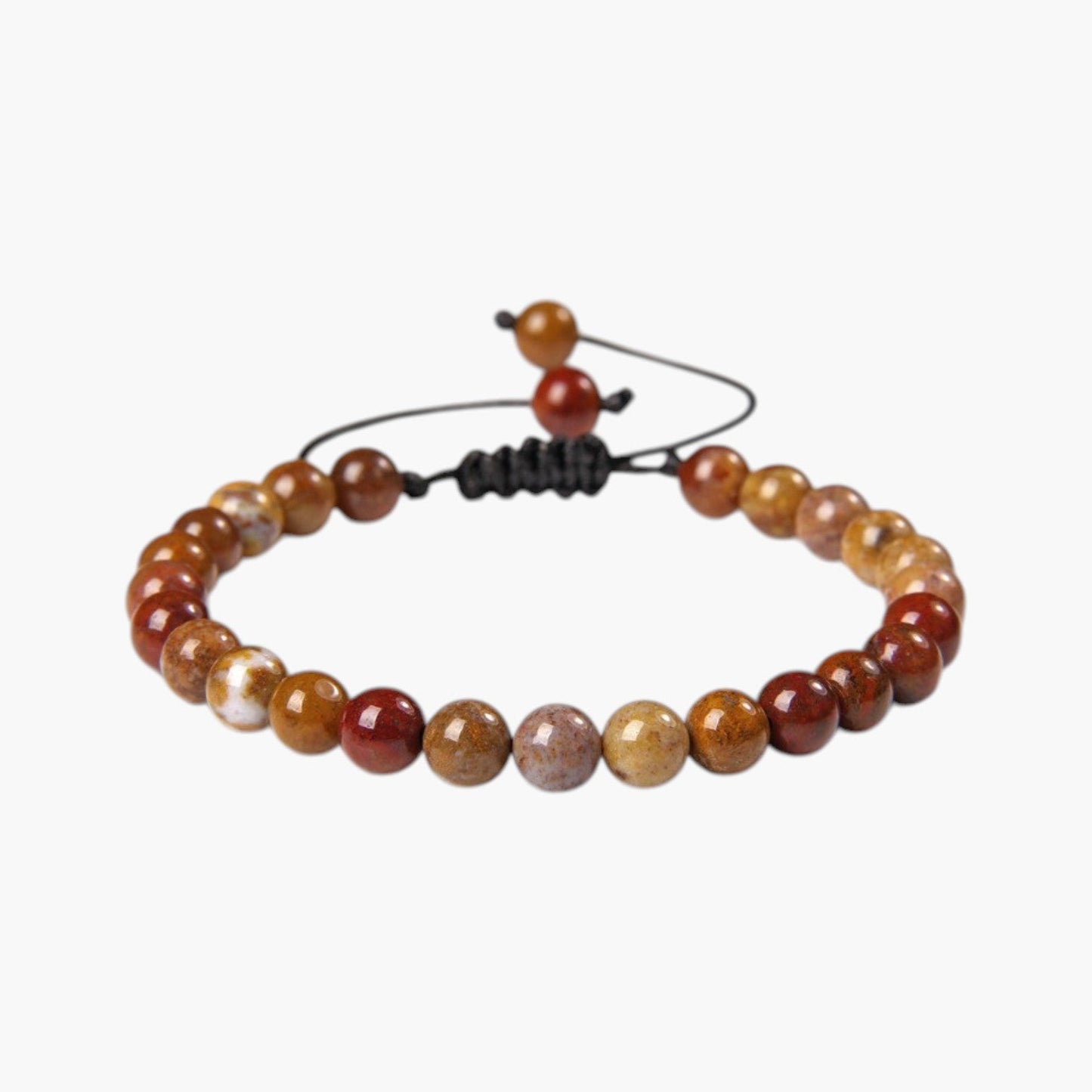 Pulseira Ajustável com Contas de Pedra Natural