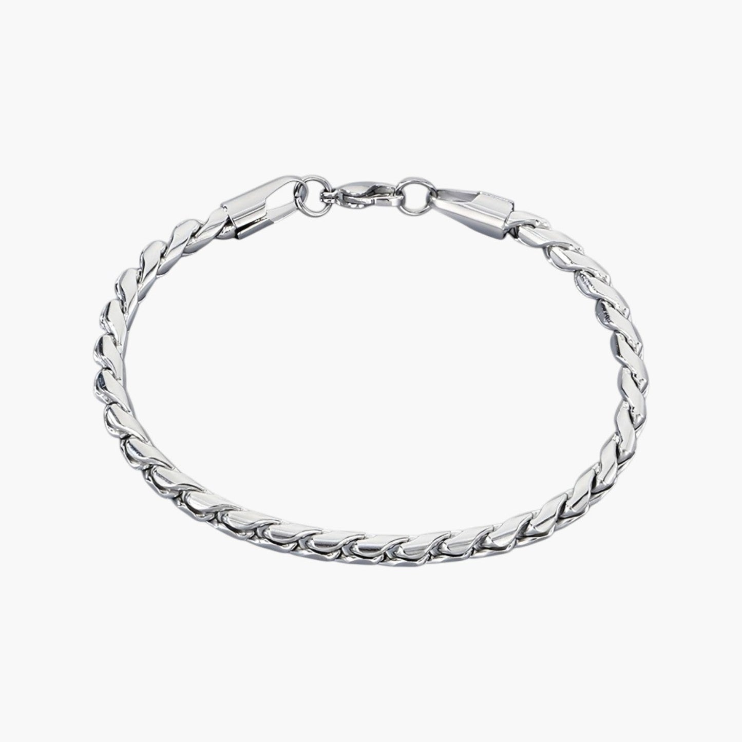 Pulseira Corrente Torcida em Aço Inoxidável