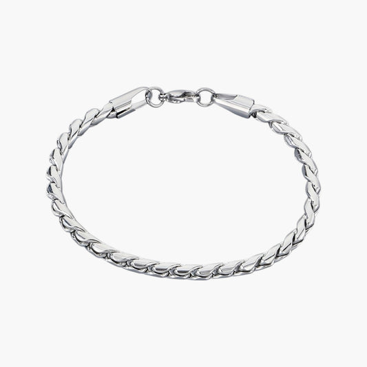 Pulseira Corrente Torcida em Aço Inoxidável
