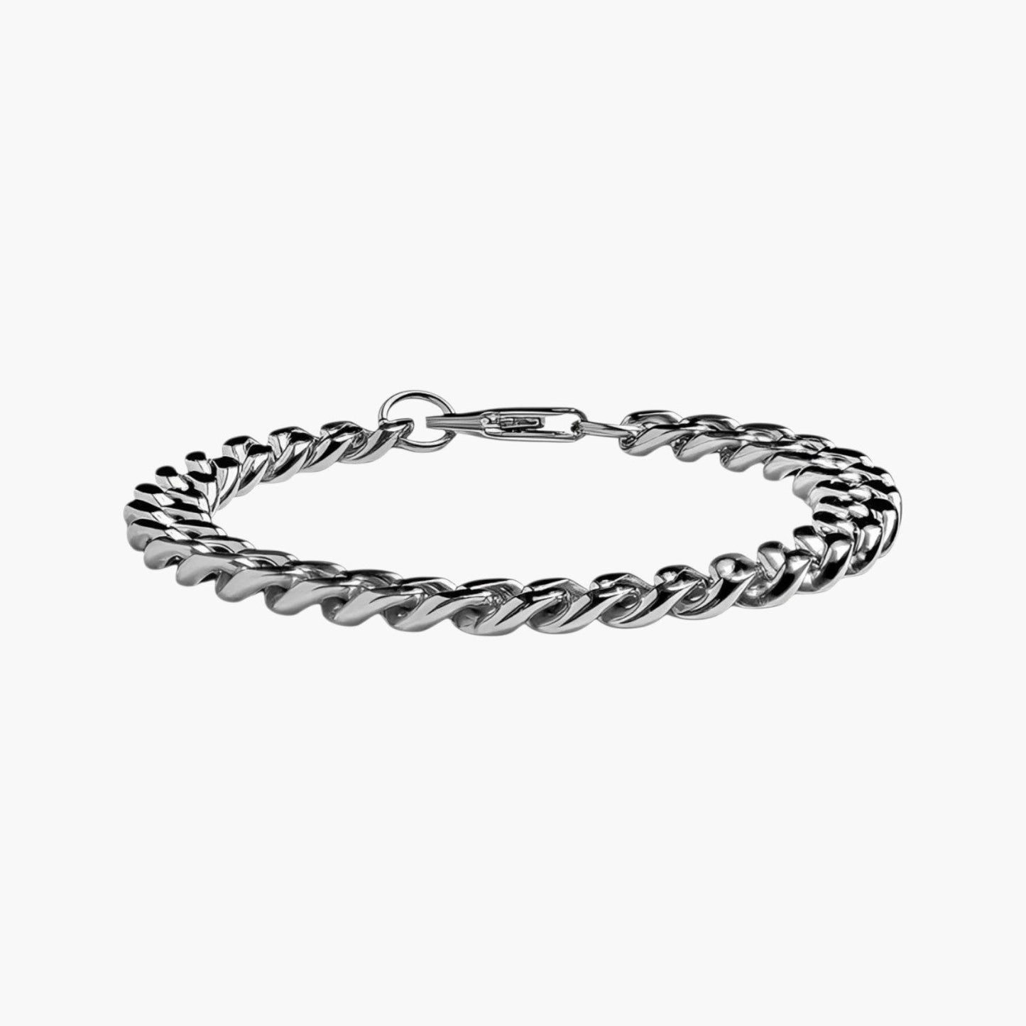 Pulseira Corrente Cubana em Aço Inoxidável 316L
