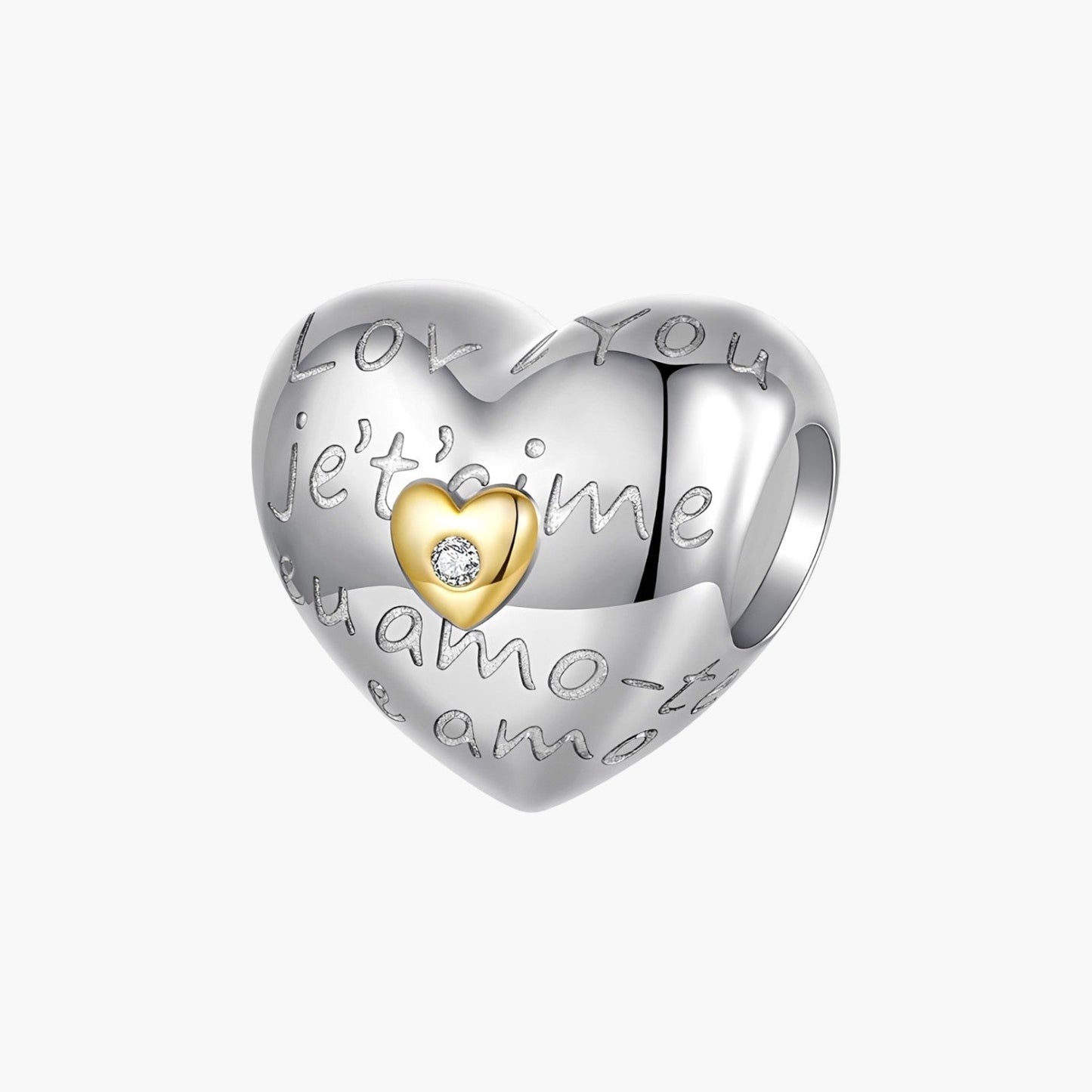 Charm Heart em Prata de Lei 925