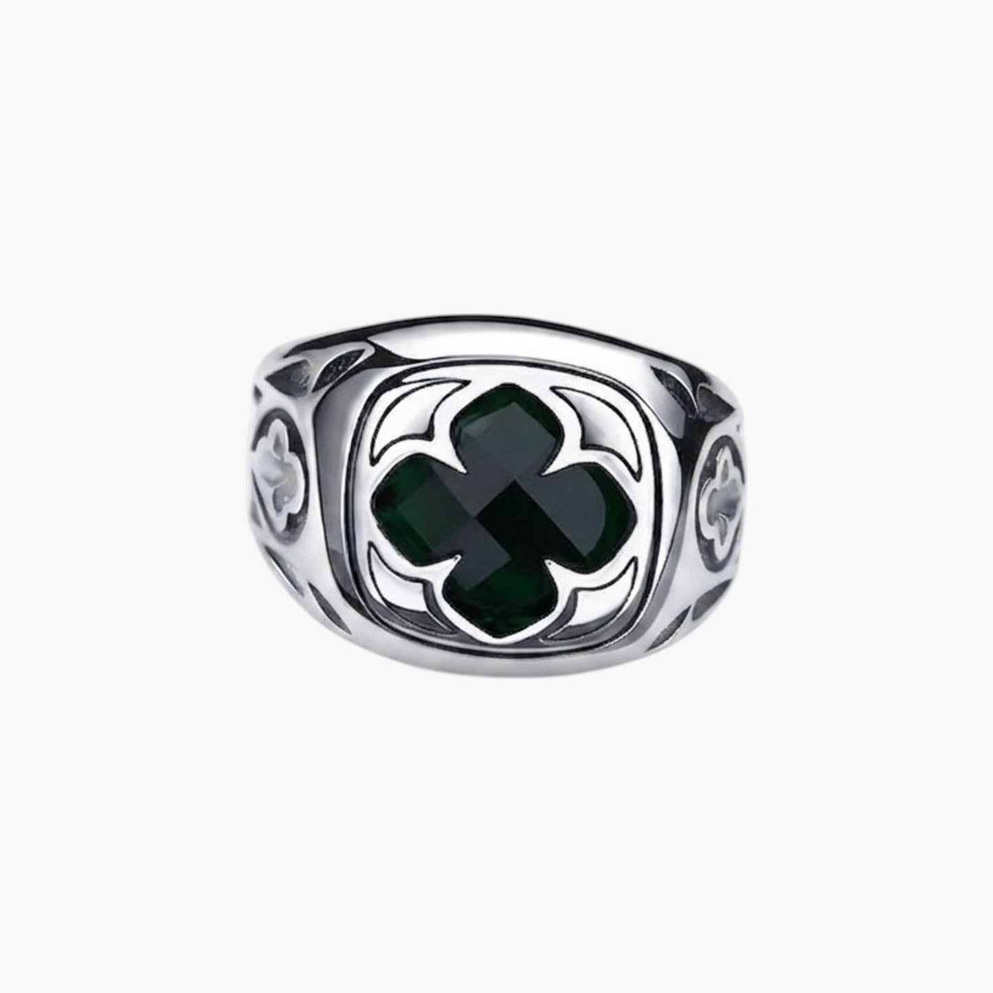 Anel Cavalier Emerald Cross em Prata de Lei 925