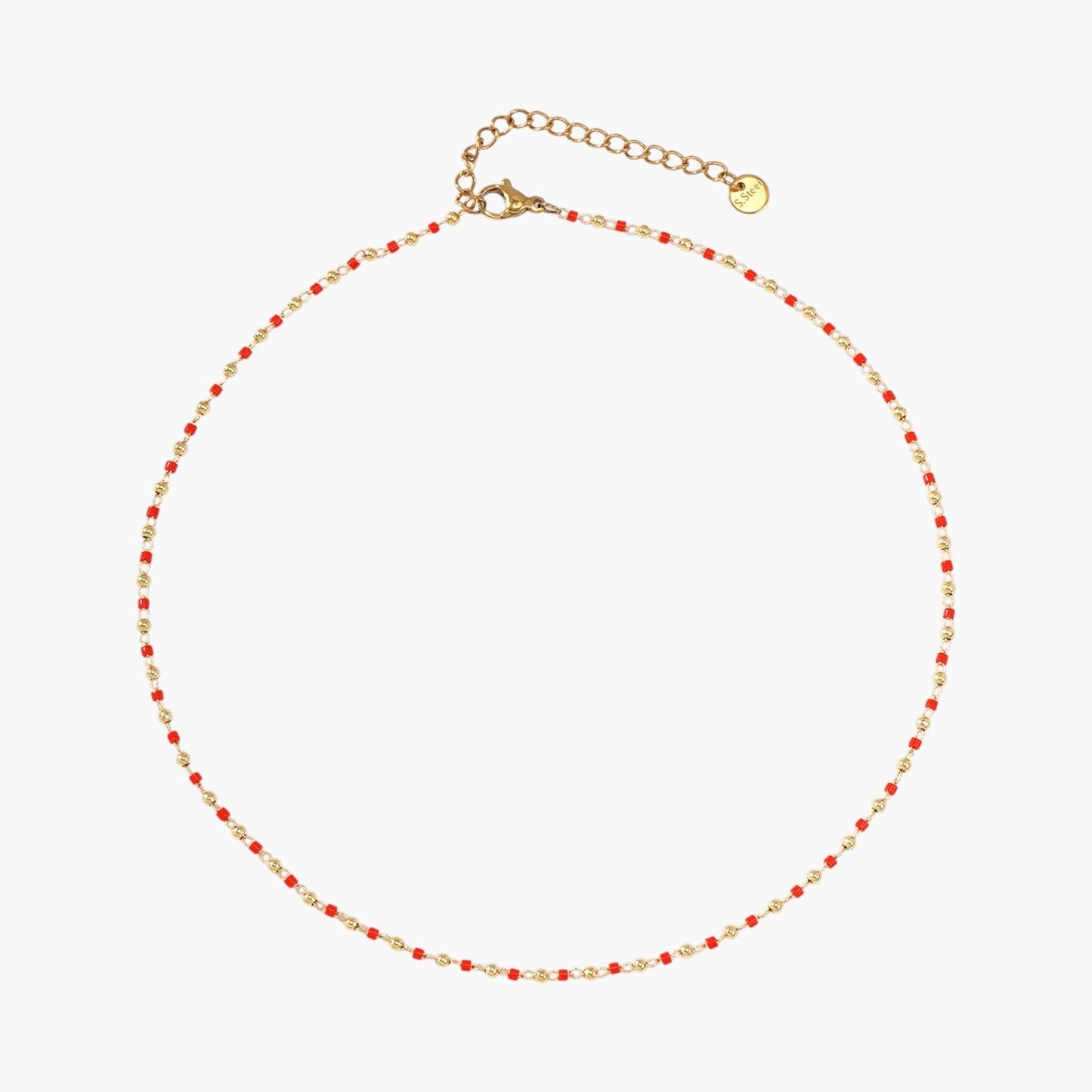 Colar Duplo Elegante com Contas e Pendentes Religiosos