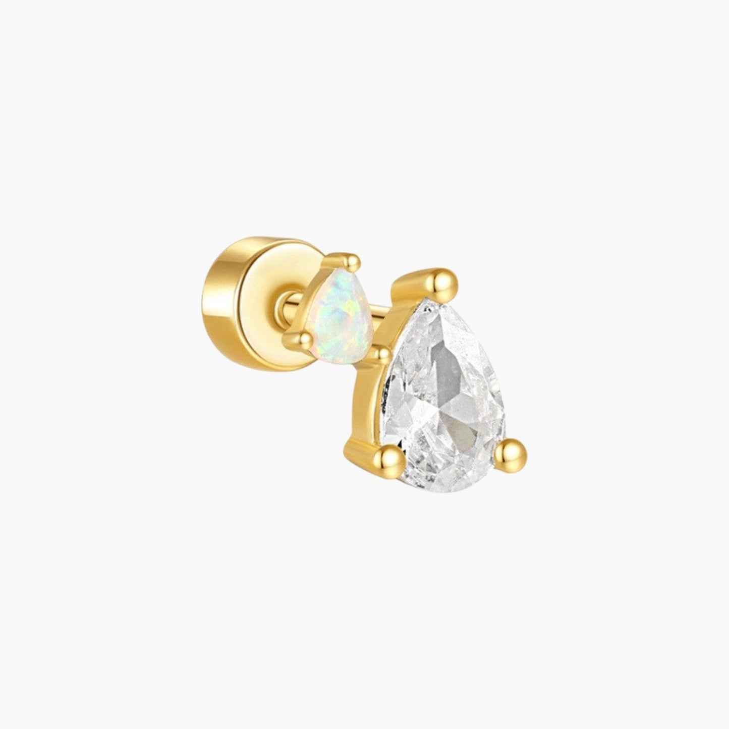 Piercing de Orelha em Prata 925 com Zircónias
