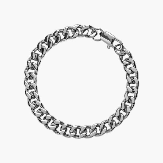 Pulseira Corrente Cubana em Aço Inoxidável 316L