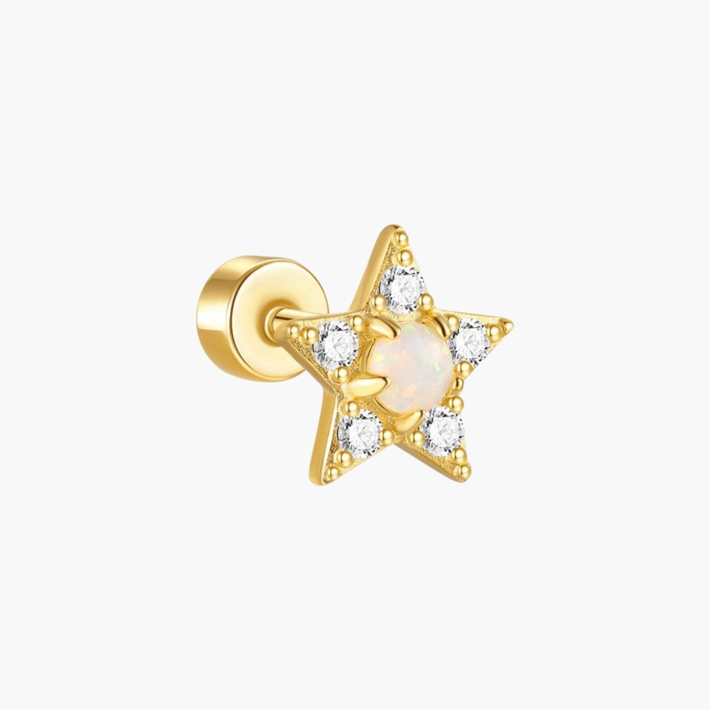 Piercing de Orelha em Prata 925 com Zircónias