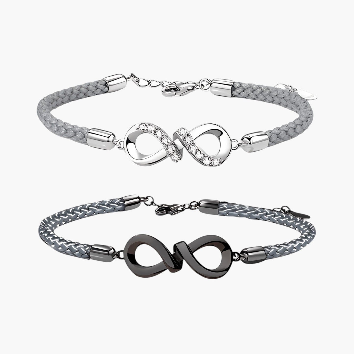 Pulseira de Casal Infinito em Prata de Lei 925