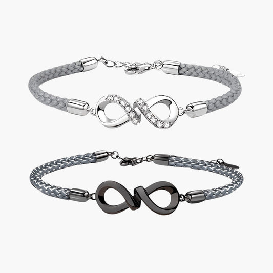 Pulseira de Casal Infinito em Prata de Lei 925