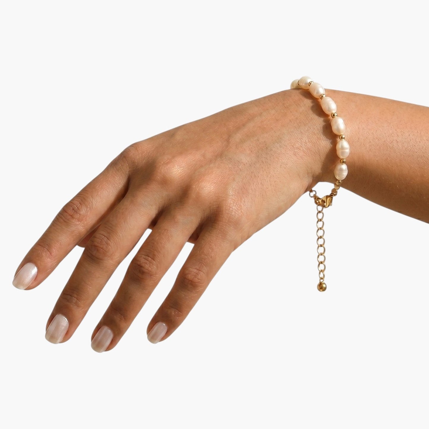 Pulseira com Pérolas em Aço Inoxidável