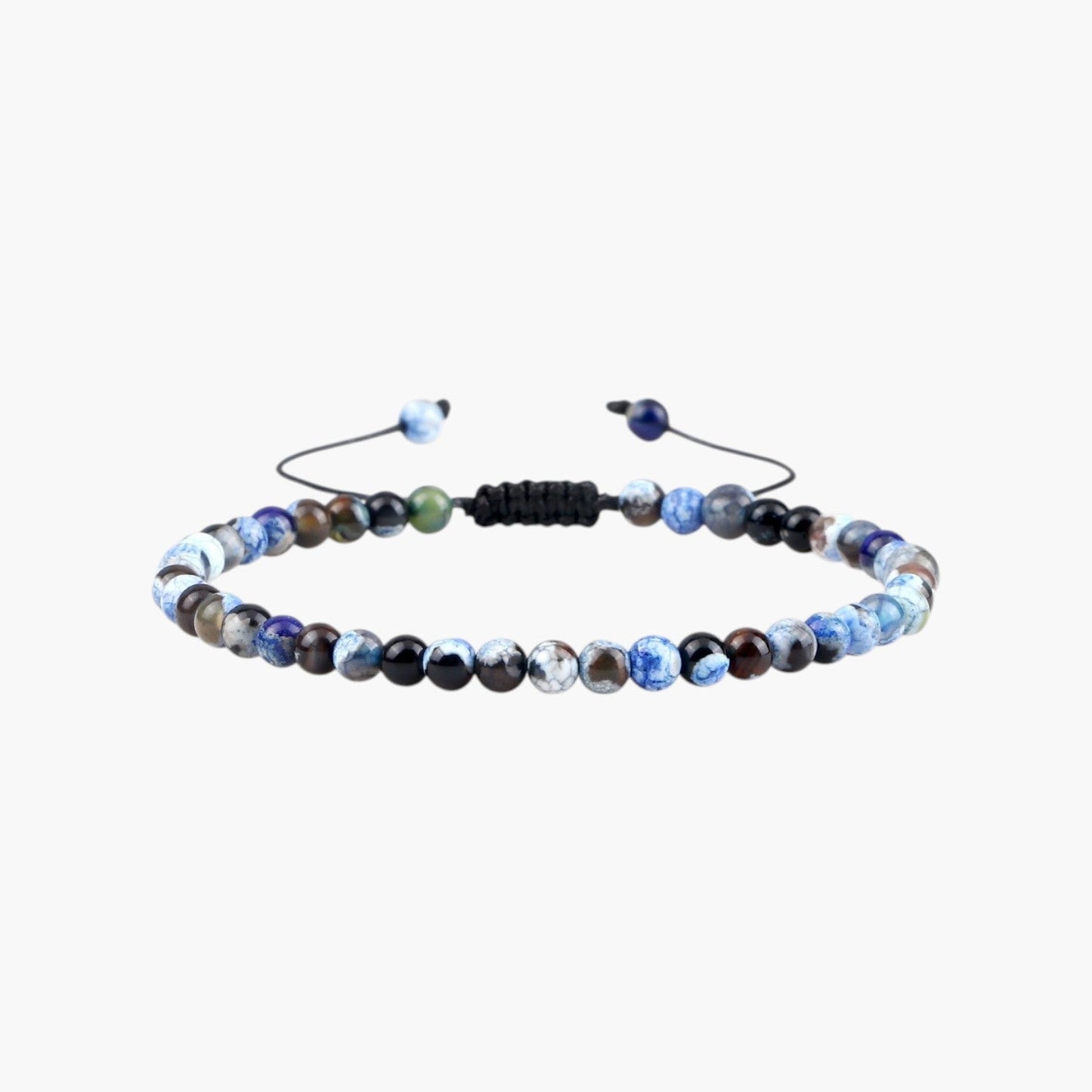 Pulseira Ajustável com Contas de Pedra Natural