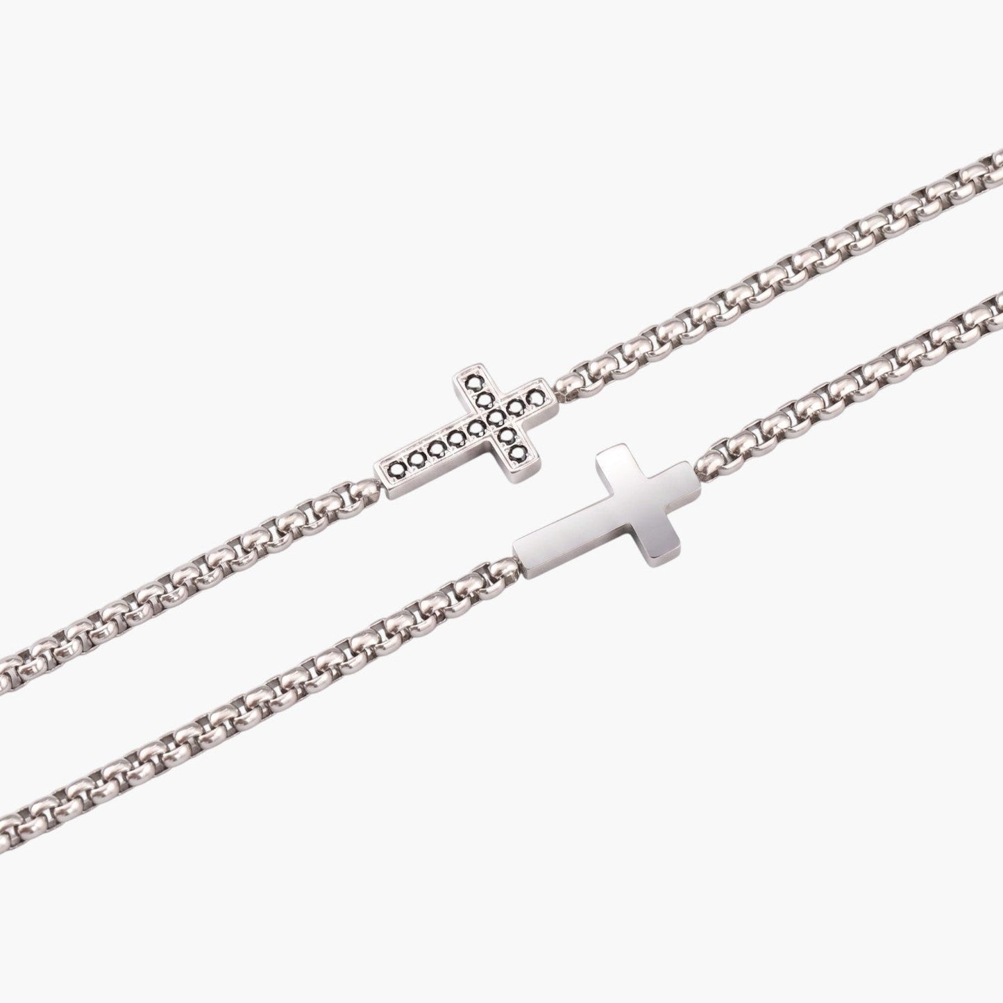Pulseira Cruz em Aço Inoxidável