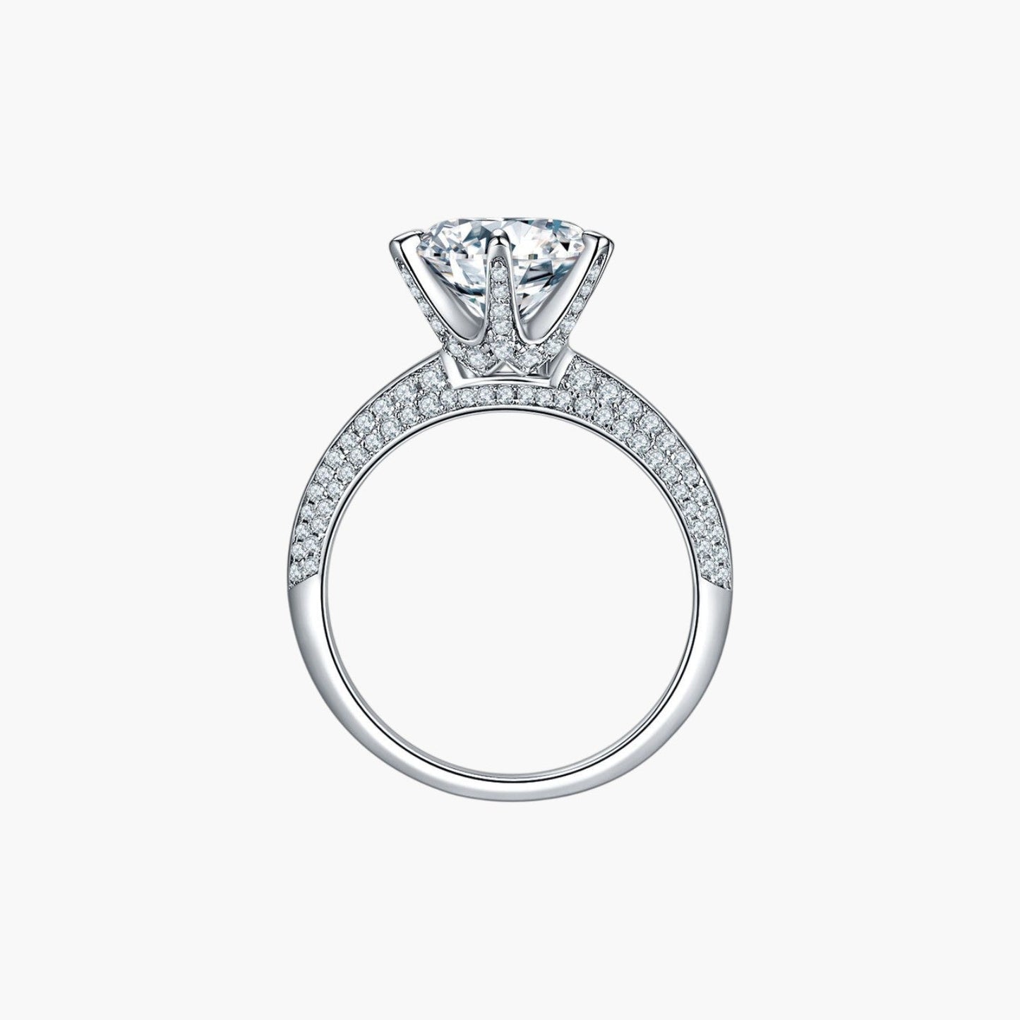 Anel Solitário em Prata de Lei 925 com Moissanite