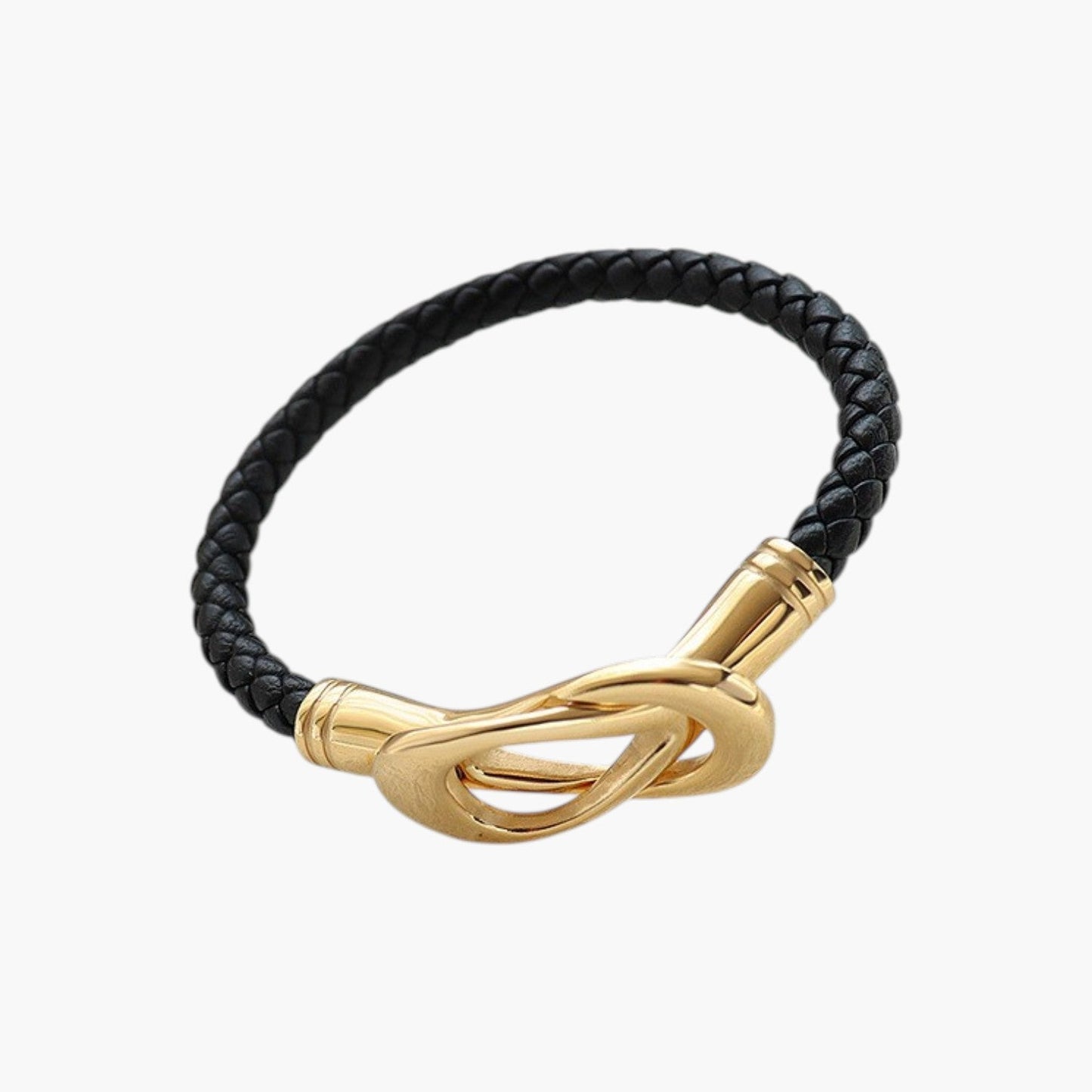 Pulseira de Couro e Aço Inoxidável