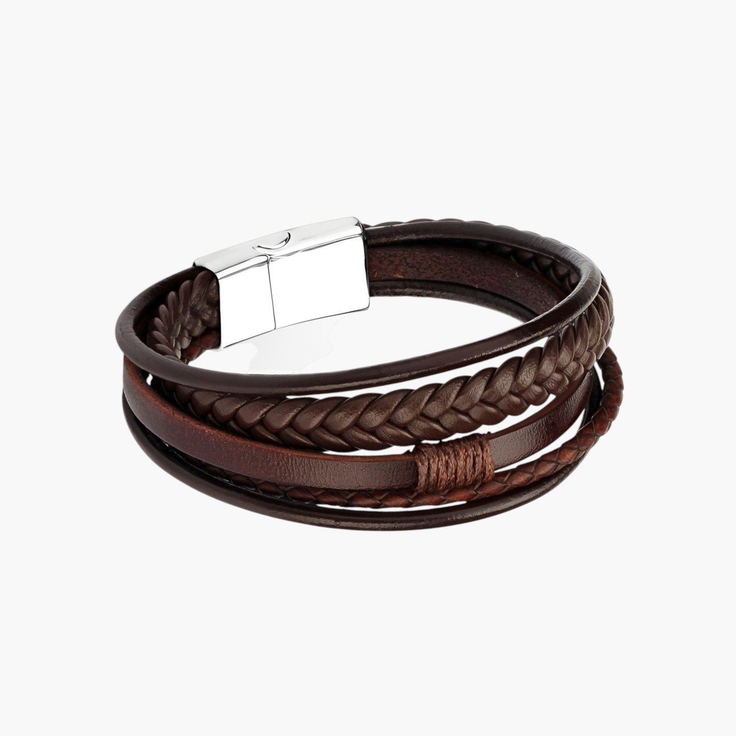 Pulseira de Couro Trançado