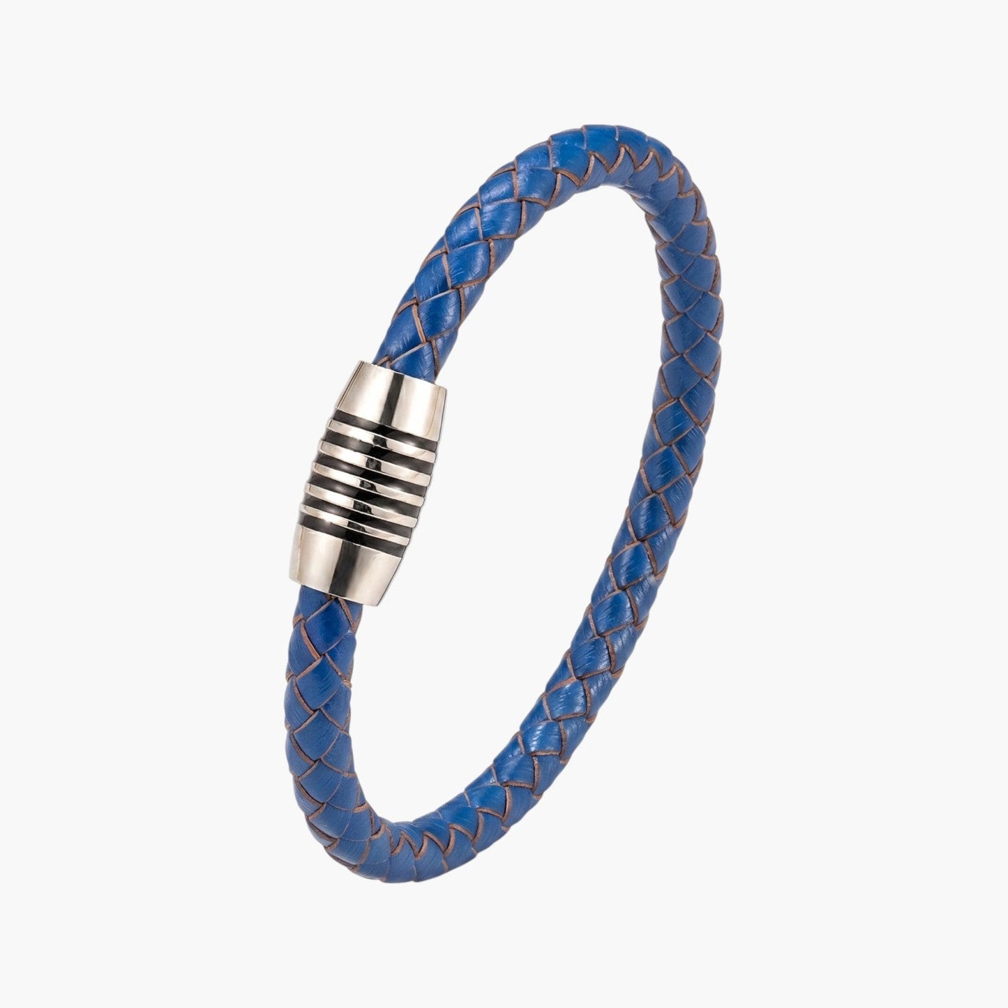 Pulseira de Couro e Aço Inoxidável