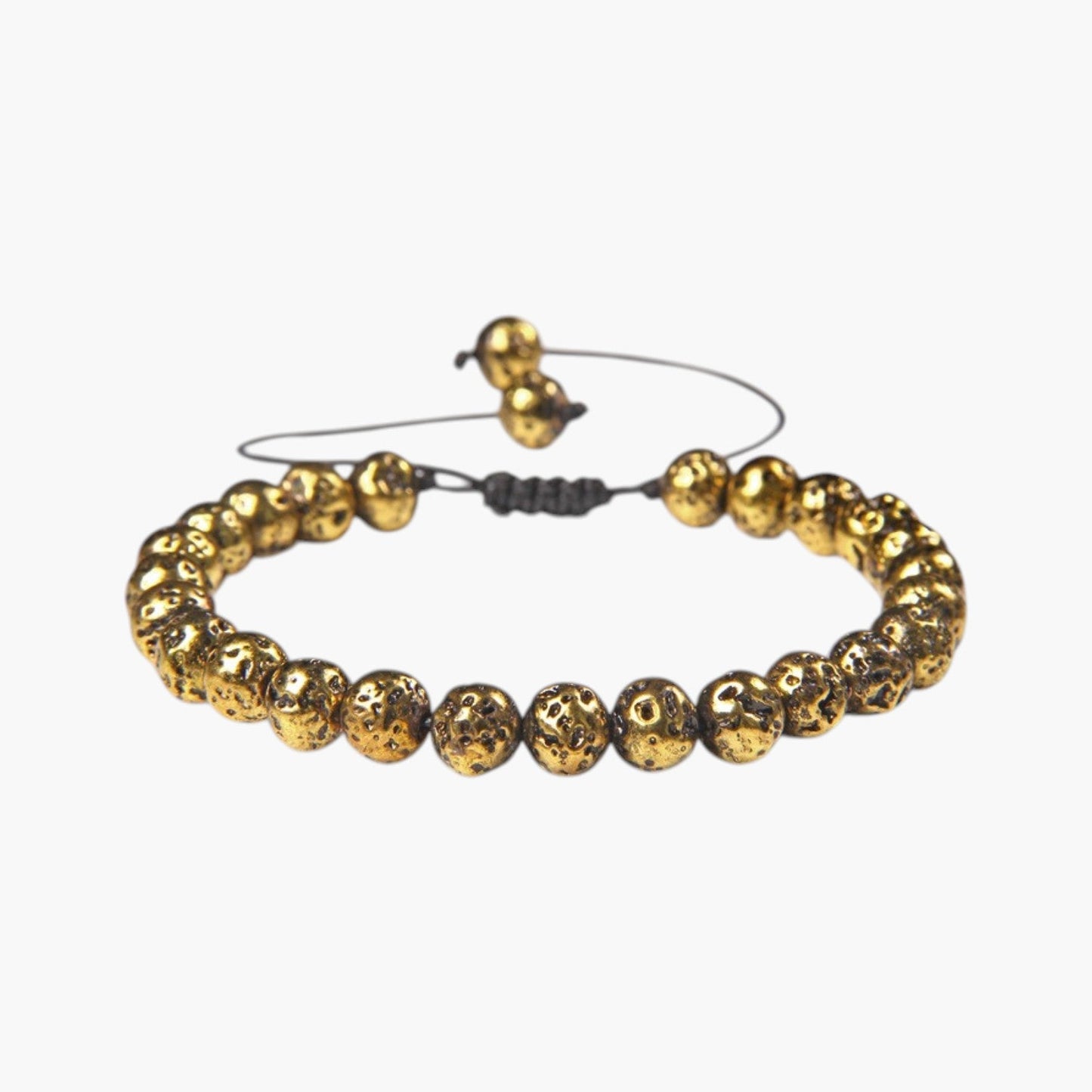 Pulseira Ajustável com Contas de Pedra Natural