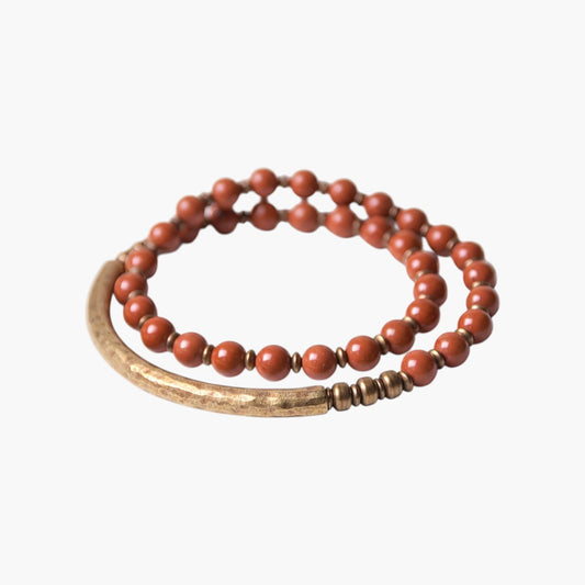 Pulseira Étnica Retro em Pedra Natural