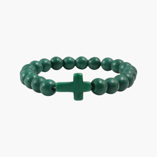 Pulseira Cruz em Pedra Natural