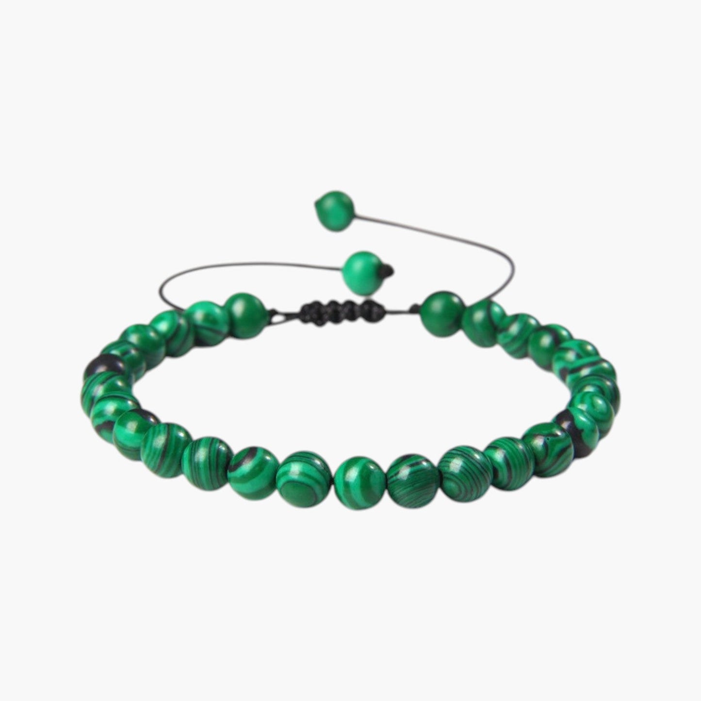 Pulseira Ajustável com Contas de Pedra Natural
