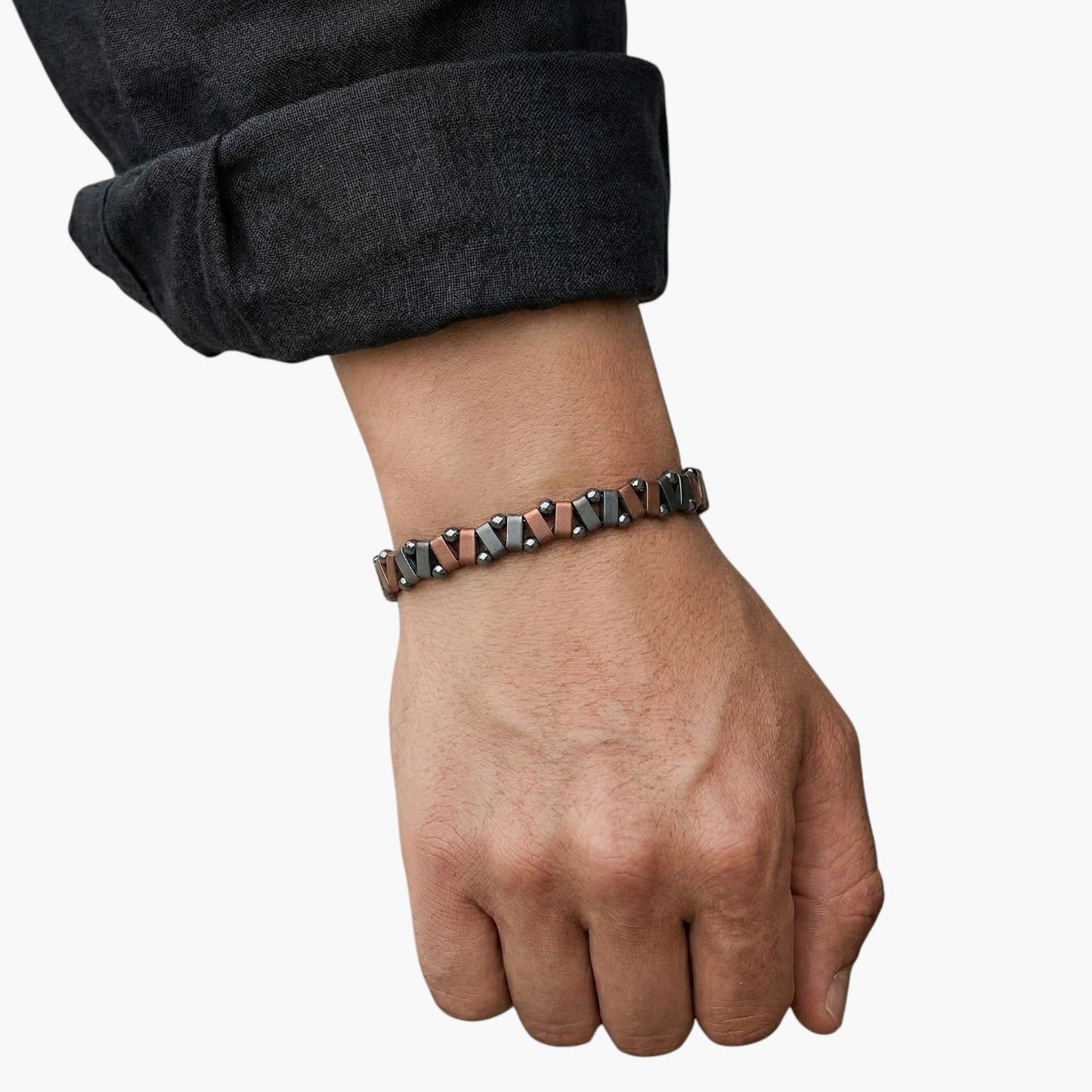Pulseira Artesanal com Ónix Negro e Obsidiana