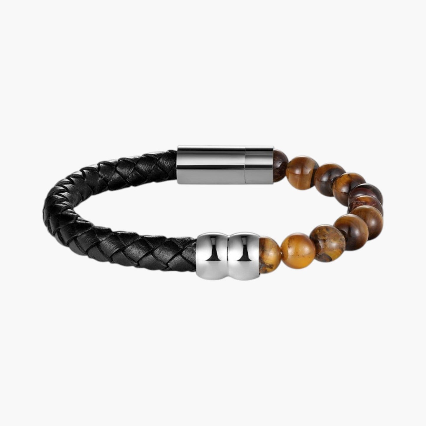 Pulseira de Couro e Pedra Natural