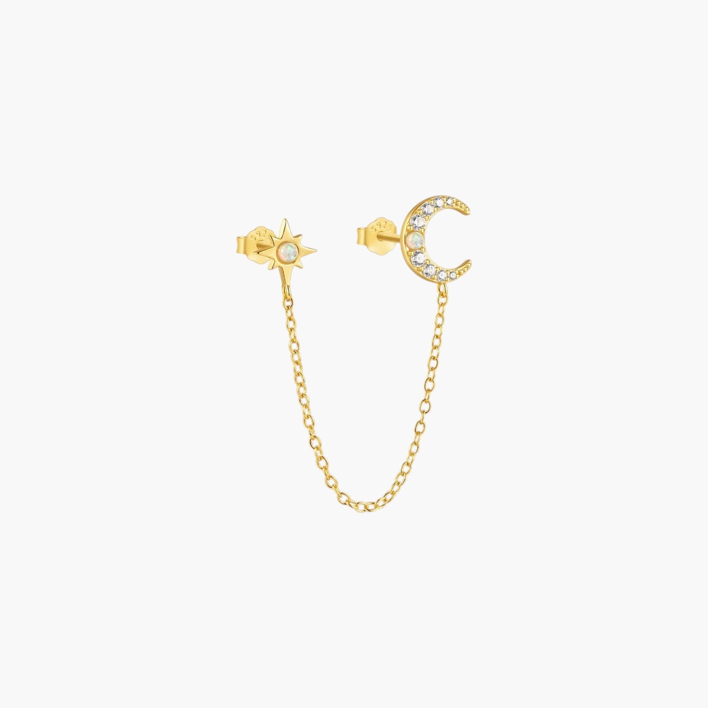 Piercing de Orelha em Prata 925 com Zircónias