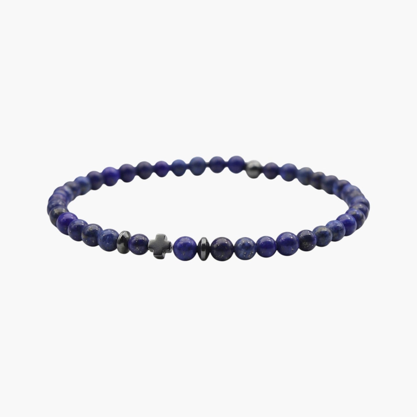 Pulseira em Pedra Natural com Cruz de Obsidiana