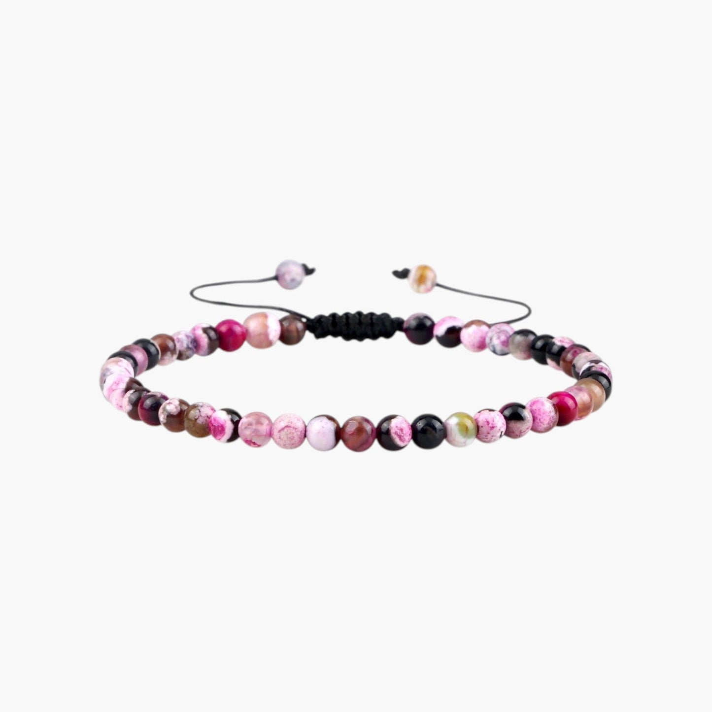Pulseira Ajustável com Contas de Pedra Natural