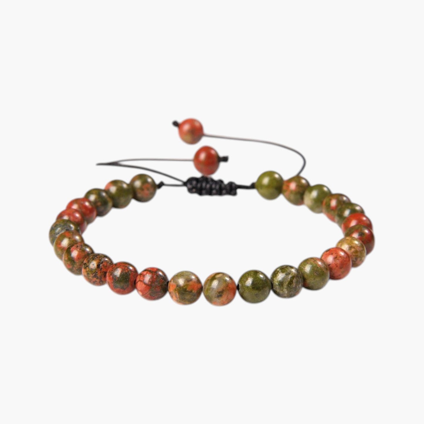 Pulseira Ajustável com Contas de Pedra Natural