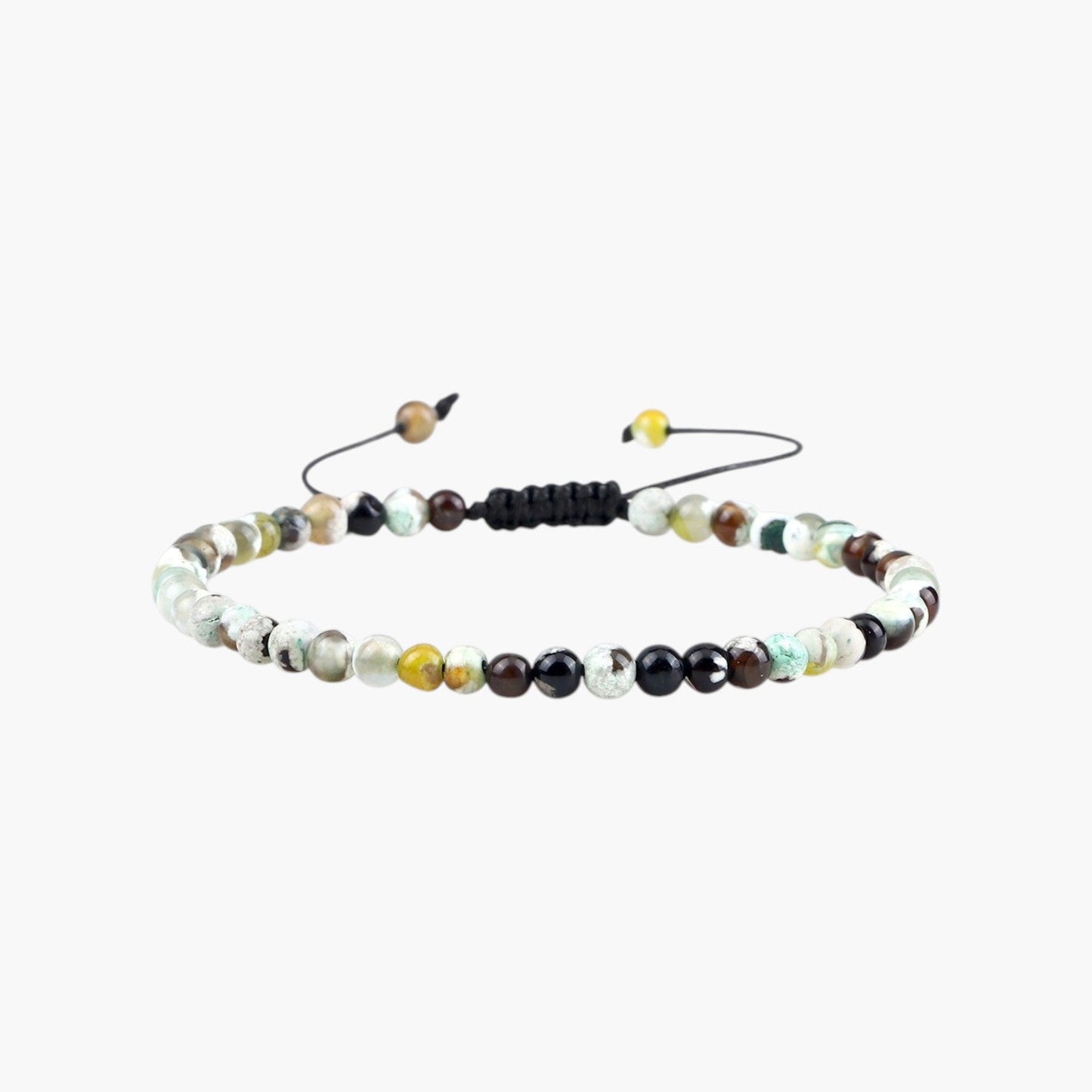 Pulseira Ajustável com Contas de Pedra Natural