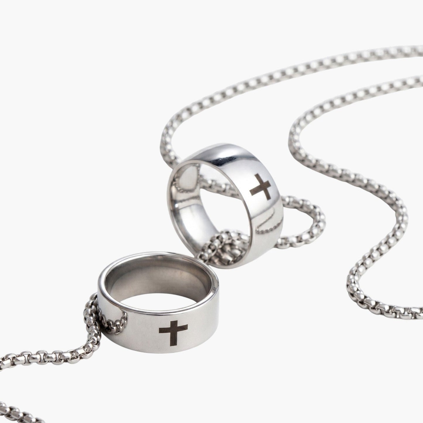 Colar Ring Cross em Aço Inoxidável 316L
