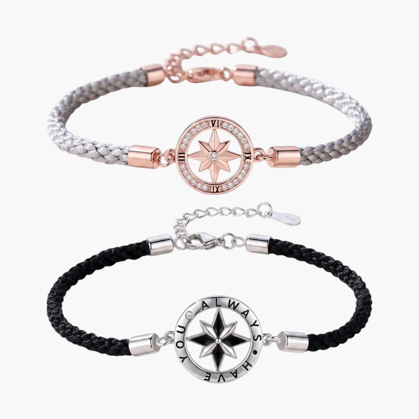 Pulseira de Casal com Estrela de Oito Pontas