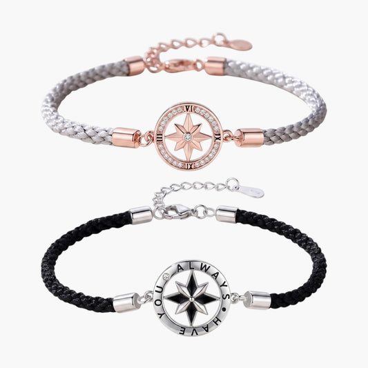 Pulseira de Casal com Estrela de Oito Pontas